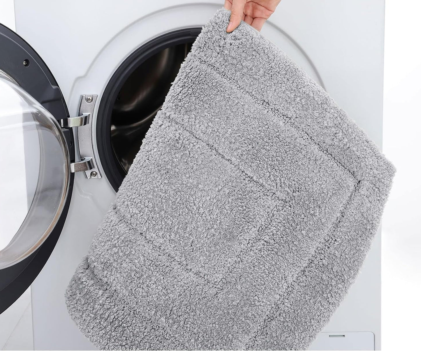 Dluxe Ave. Buganda Bathroom Rugs 59" x 20" Soft and Absorbent Microfiber Bath Rugs Non-Slip Shaggy Bath Carpet Machine Wash Dry Bath Mats Grey