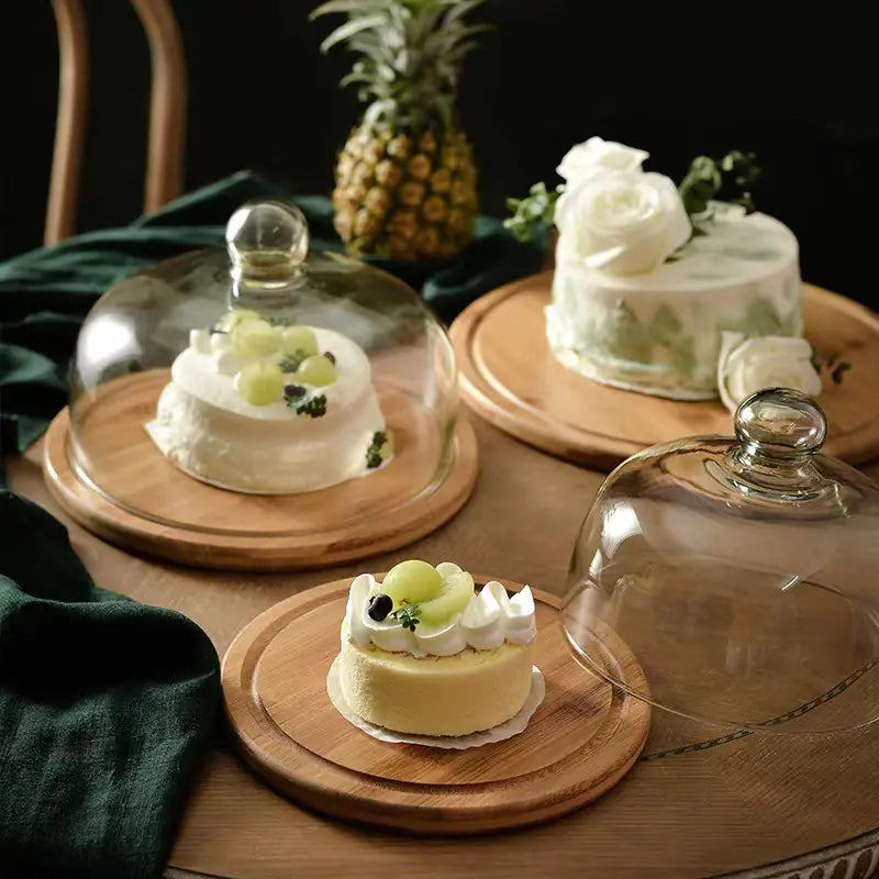 Dluxe Ave. Transparent Glass Cover Fruit Tasting Plate Set