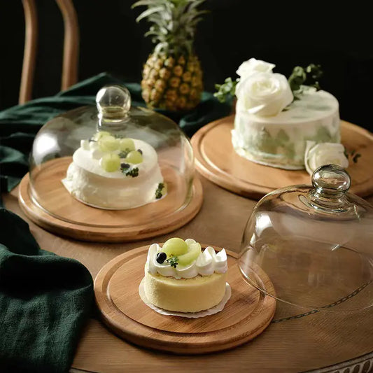 Dluxe Ave. Transparent Glass Cover Fruit Tasting Plate Set
