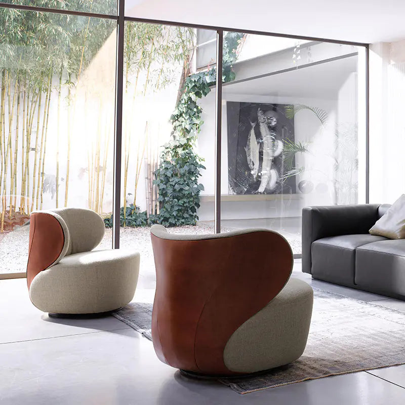 Dluxe Ave. Modern Minimalist Swivel Chair for Small Spaces