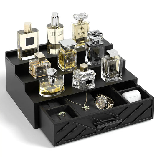 Dluxe Ave. 3 Tier Organizer with Velvet Lining Drawer and Hidden Compartment