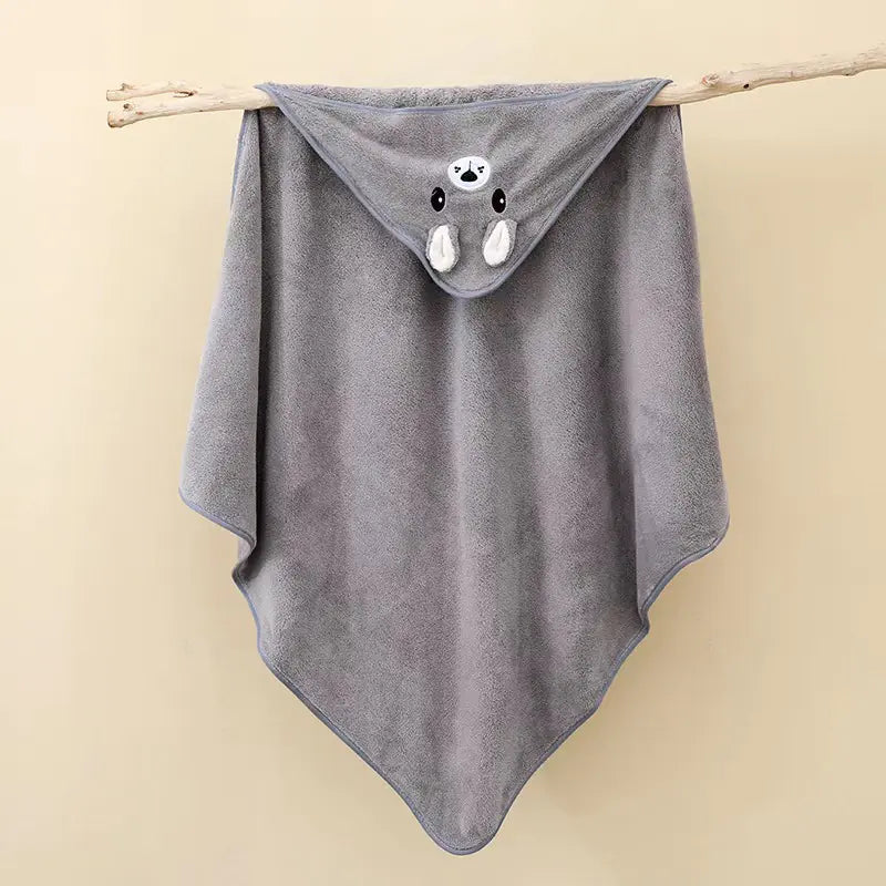 Dluxe Ave. Soft Coral Fleece Hooded Towel for Babies and Kids