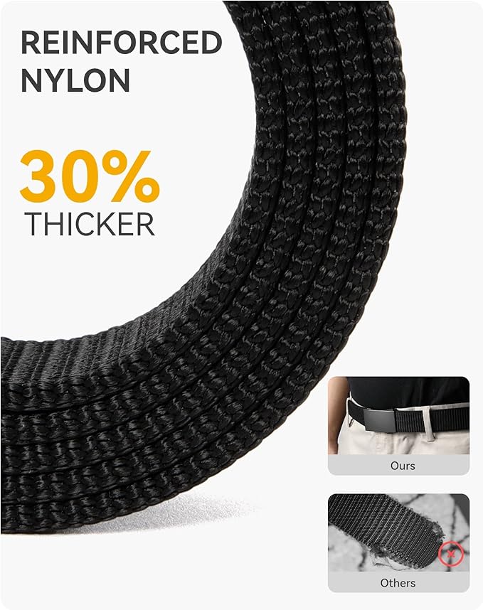 Dluxe Ave. Mens Ratchet Casual Web Nylon Belt/ Black  1 3/8"