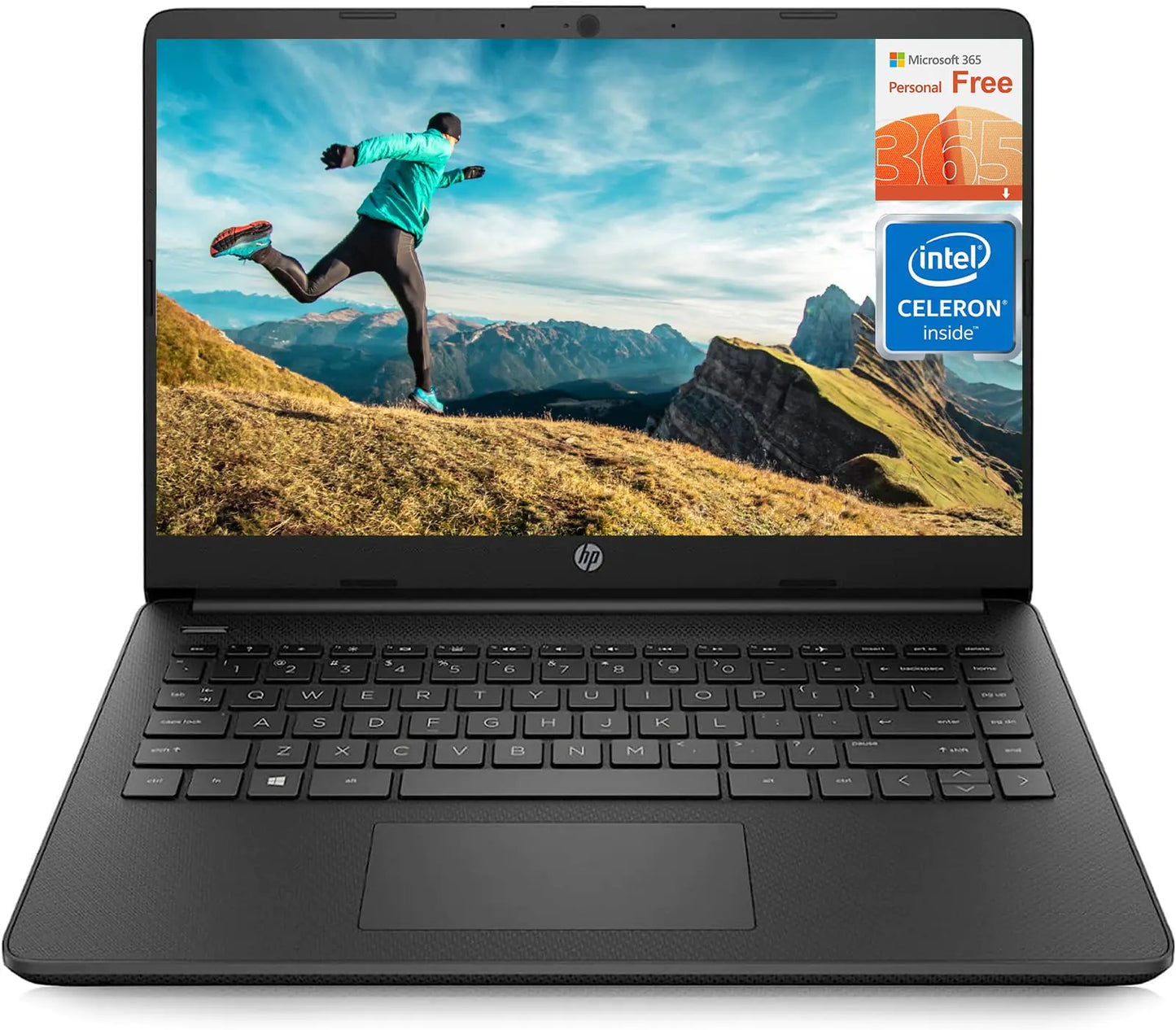 Dluxe Ave. HP 2024 Stream 14 Inch Laptop for Students and Business Intel Celeron N4120 Black Laptop 16GB RAM + 320GB Storage (64GB eMMC+256GB MSD) ‎Intel UHD Graphics 1-Year Office 365 Windows 11 S