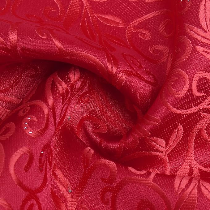 Dluxe Ave. Mens Red Paisley Necktie/ Pocket Squares/ Ties Clips & Cufflinks Classic Set