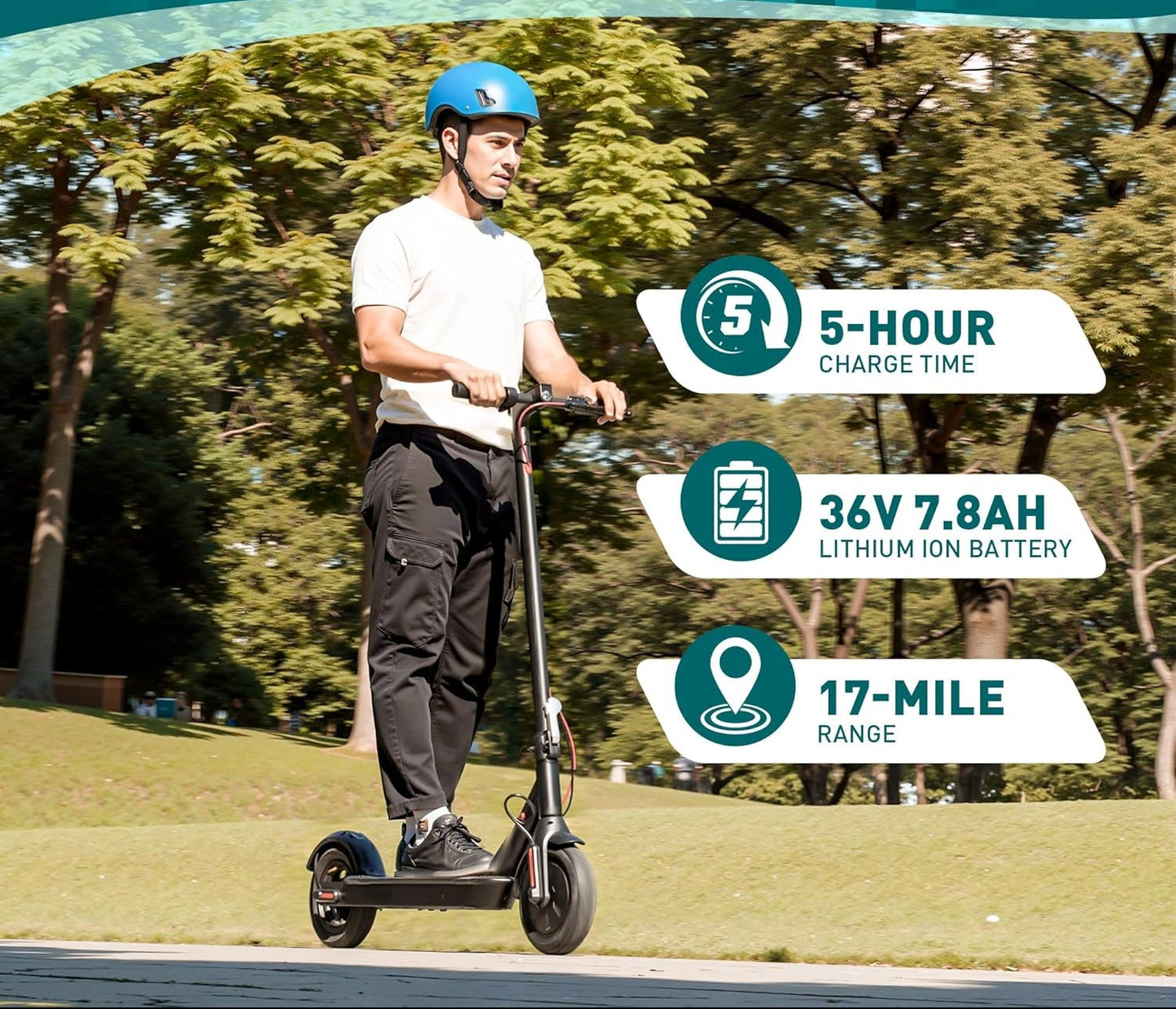 Dluxe Ave. CYBERGOING Electric Scooter for Adults 10" Shock Absorbing Tires Up to 17 Mile Range 350W Motor & 19 MPH Speed Portable Folding Commuting E Scooter with Dual Breaking System