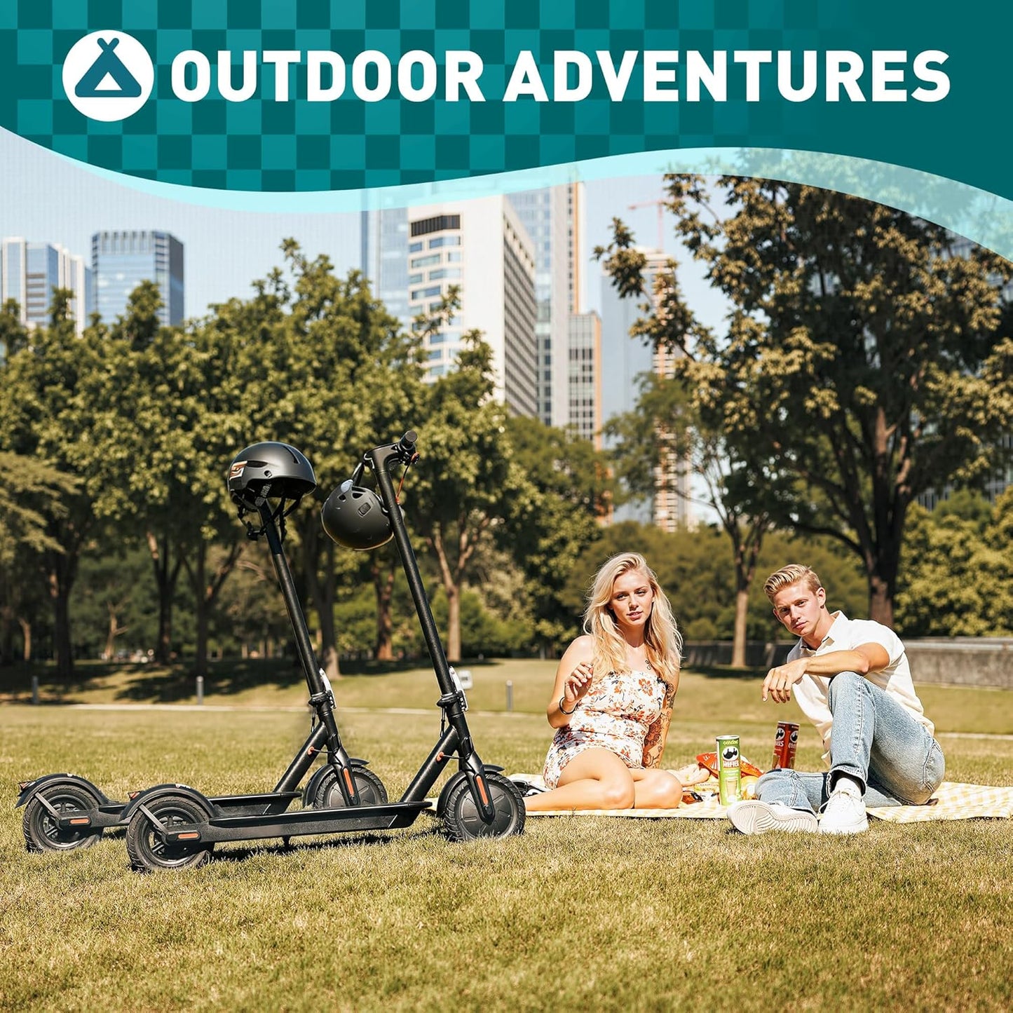 Dluxe Ave. CYBERGOING Electric Scooter for Adults 10" Shock Absorbing Tires Up to 17 Mile Range 350W Motor & 19 MPH Speed Portable Folding Commuting E Scooter with Dual Breaking System