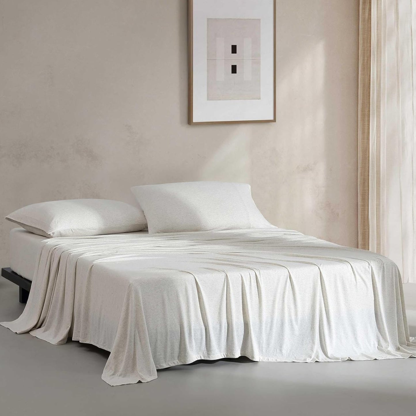 Dluxe Ave.  ( KING ) 4 Pcs Sheet Set, Deep Pockets, Super Soft, Ivory Grey