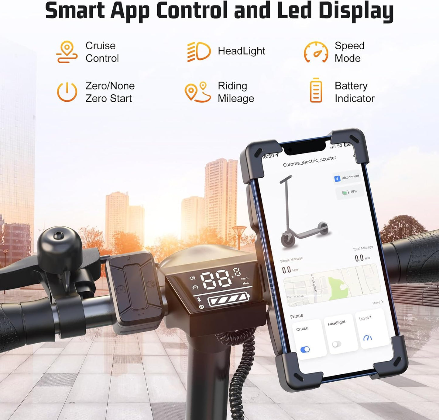 Dluxe Ave. Electric Scooter Adults 250W Motor Max 15.5 Miles & 15.5Mph Top Speed 6.5", Tires Portable Folding Electric Motorized Scooter with Braking System (Black)