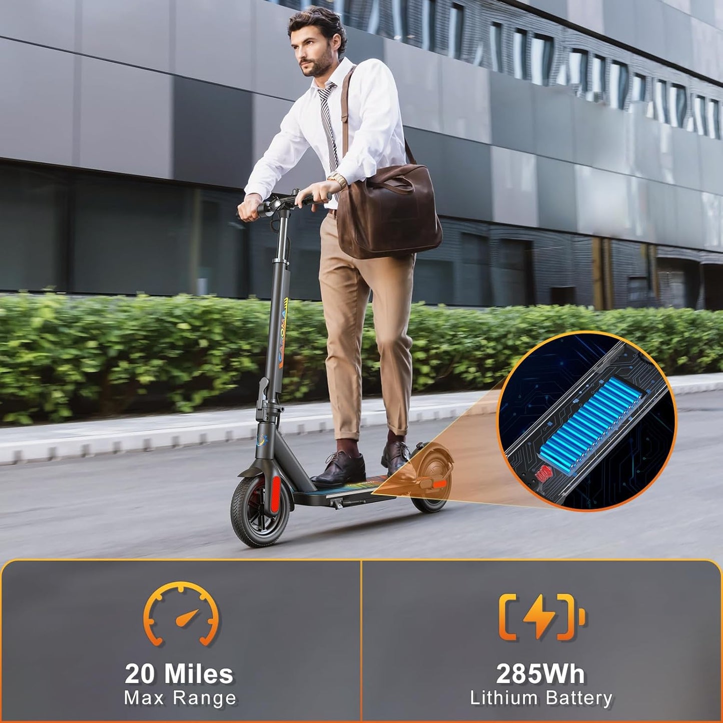 Dluxe Ave. Electric Scooter Adults 250W Motor Max 15.5 Miles & 15.5Mph Top Speed 6.5", Tires Portable Folding Electric Motorized Scooter with Braking System (Black)