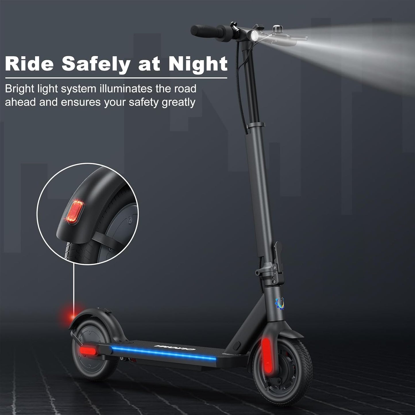 Dluxe Ave. Electric Scooter Adults E Scooter for Adults Foldable Fast Electric Scooter for Adults & Teens 250W Motor 15.5 Miles Range & 15.5 Mph 6.5" Solid Tires (Blue)