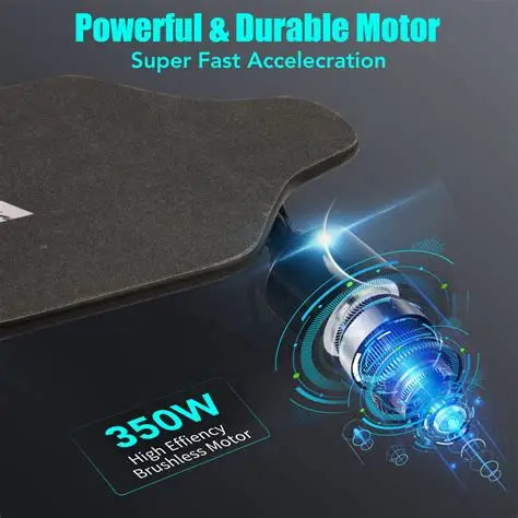 Dluxe Ave. Electric Skateboard/ Brushless Motor 12.4MPH Top Speed 4000mAH Battery 13 Miles Max Range /Various Speeds (Black)
