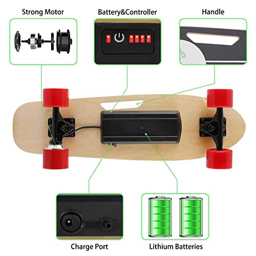 Dluxe Ave. Electric Skateboards with Remote Control/ 350W Powerful Brushless Motor/ 12.4 MPH Top Speed