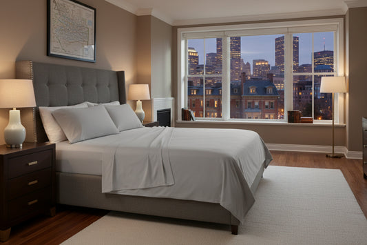 Dluxe Ave. (TWIN) Luxury Egyptian Cotton, 3 Pcs Sheet Set, 600 Thread Count, Taupe