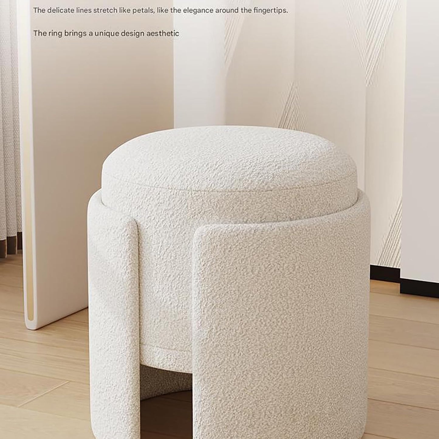 Dluxe Ave. Cashmere Makeup Chair for Bedroom or Salon (One Piece)