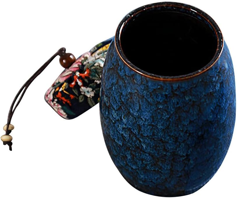 Dluxe Ave. Ceramic Sealed Tea Canister with Reactive Glaze