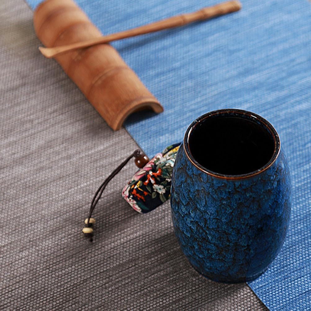 Dluxe Ave. Ceramic Sealed Tea Canister with Reactive Glaze