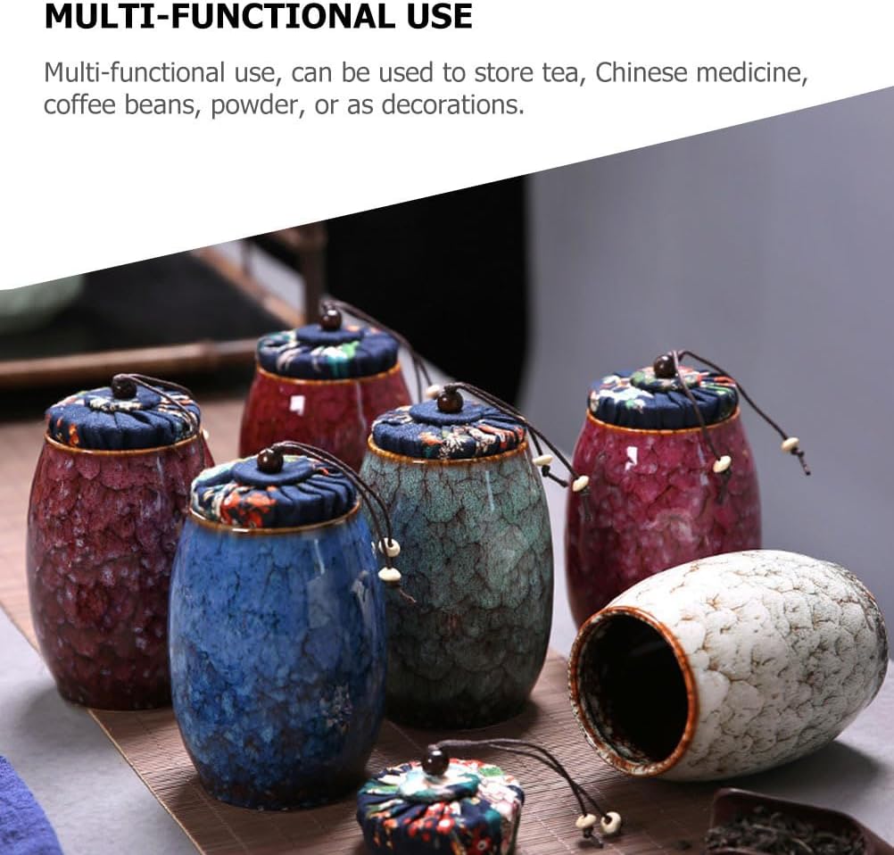 Dluxe Ave. Ceramic Sealed Tea Canister with Reactive Glaze