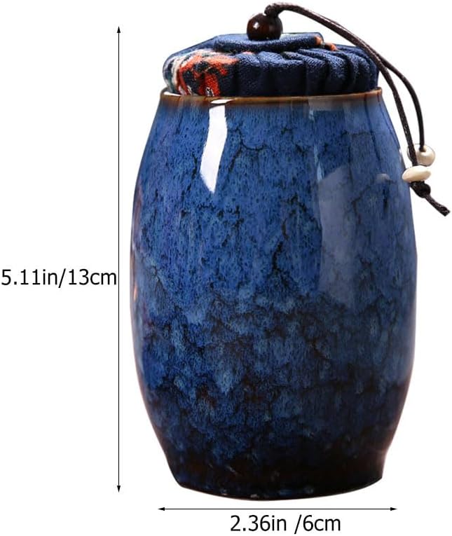 Dluxe Ave. Ceramic Sealed Tea Canister with Reactive Glaze