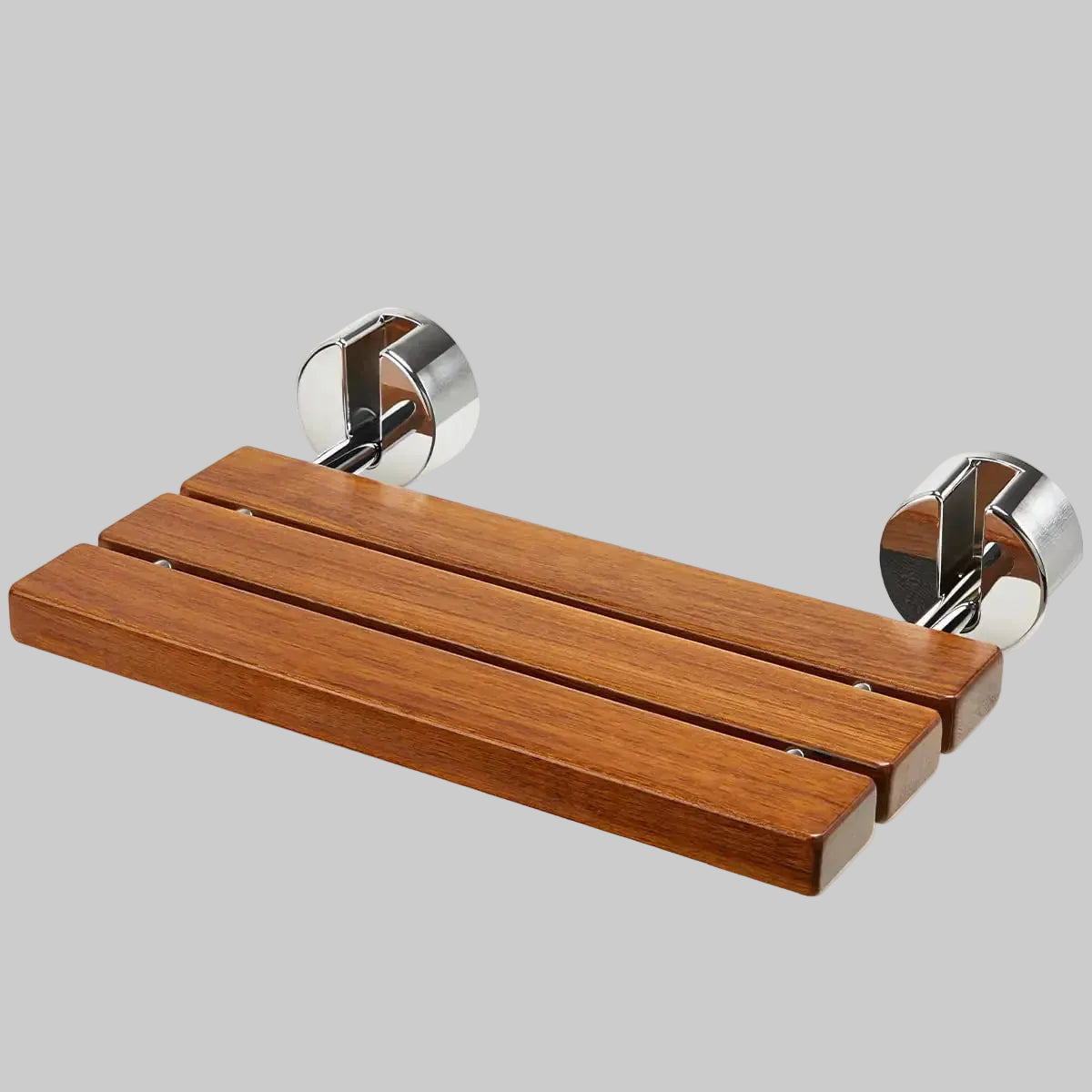 Dluxe Ave. OasisCraft 20“ Teak Folding Shower Seat Wall Mounted Fold Down Shower Bench  Adults 400 lbs Weight Capacity