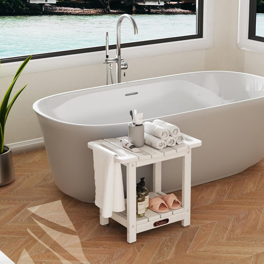 Dluxe Ave. Ciokea Shower Bench for Inside Shower / White