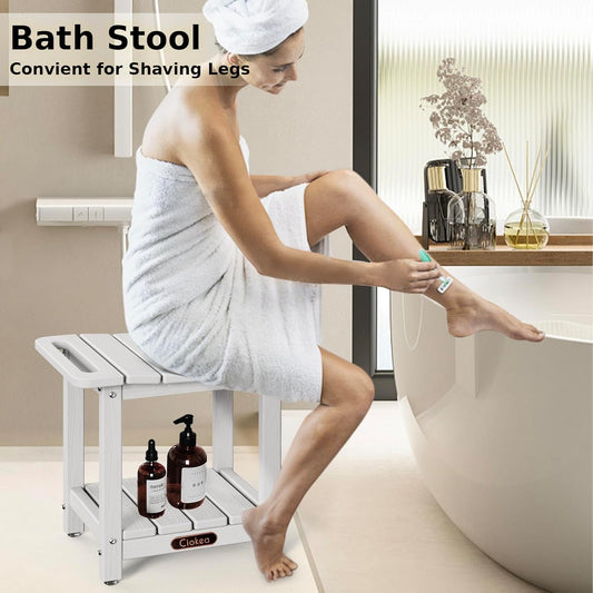 Dluxe Ave. Ciokea Shower Bench for Inside Shower / White
