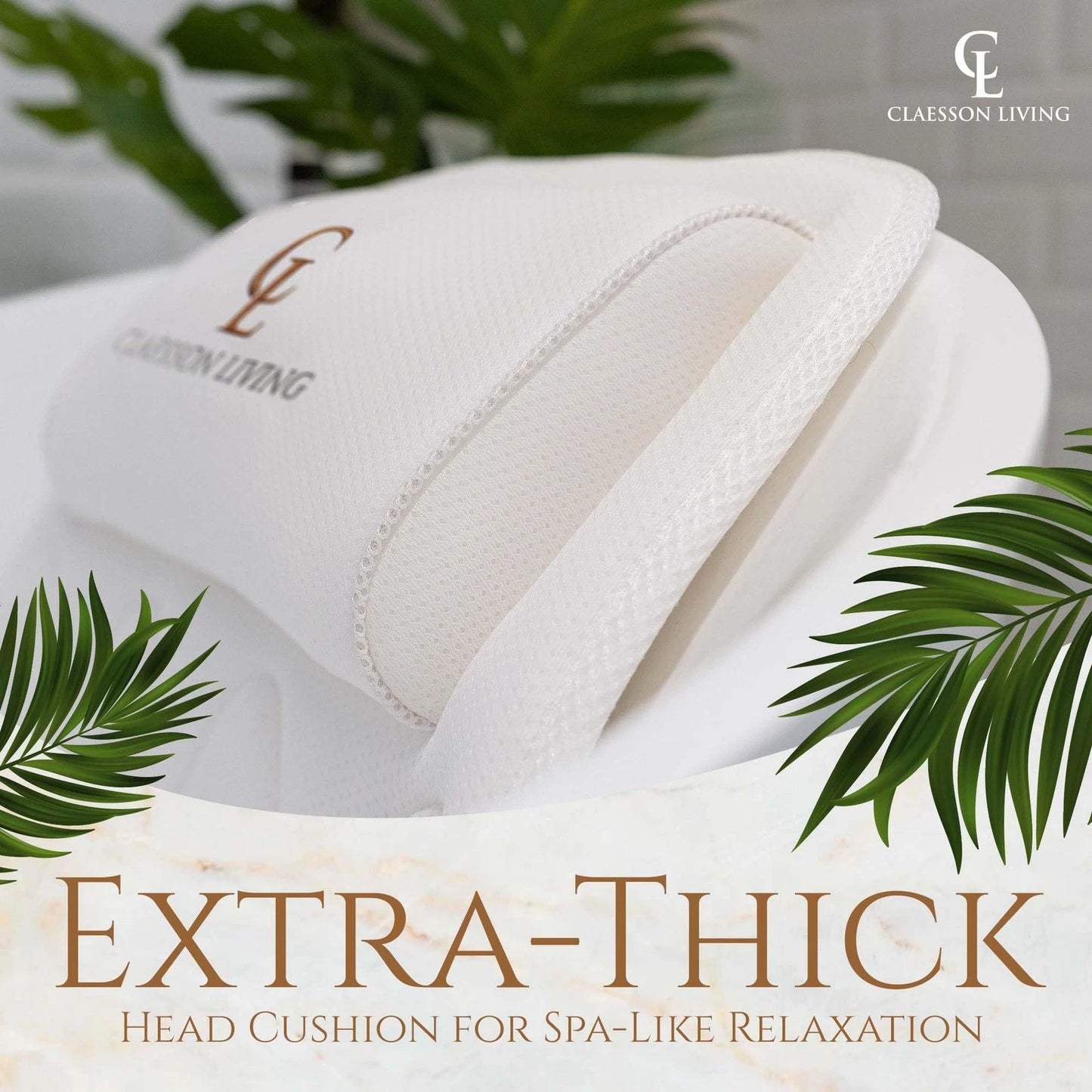 Dluxe Ave. Full-Body Bath Pillow Cushion with Headrest, Supports Neck Back and Legs (White)