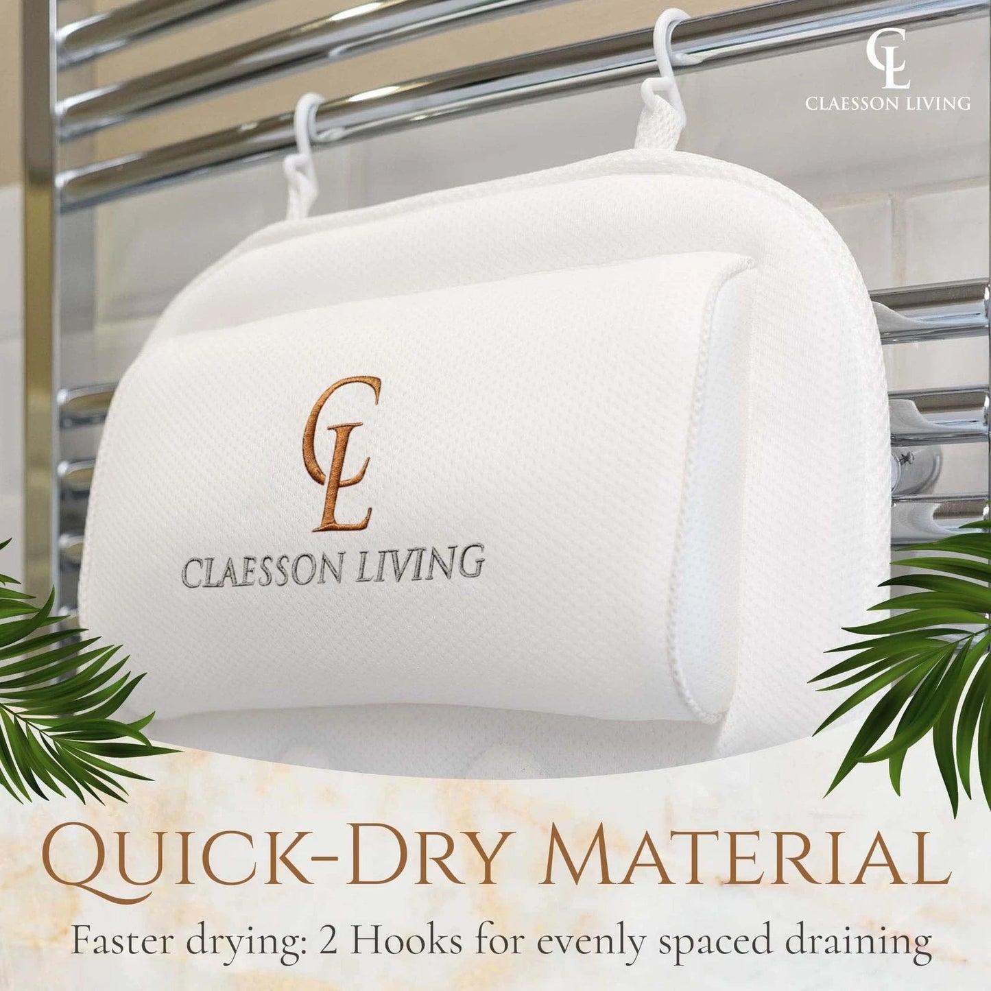 Dluxe Ave. Full-Body Bath Pillow Cushion with Headrest, Supports Neck Back and Legs (White)