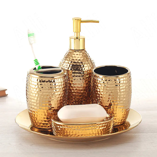 Dluxe Ave. Modern Ceramic 5-Piece Bathroom Accessory Set