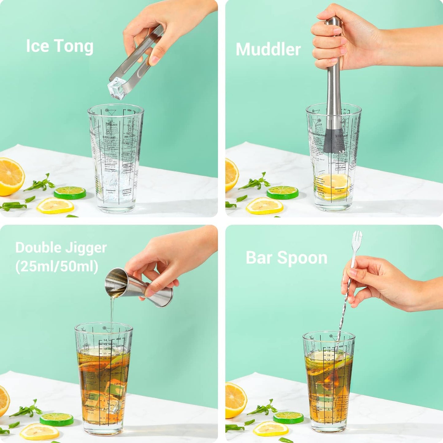 Dluxe. Ave. Cocktail Stainless Steel Ice Acrylic Set