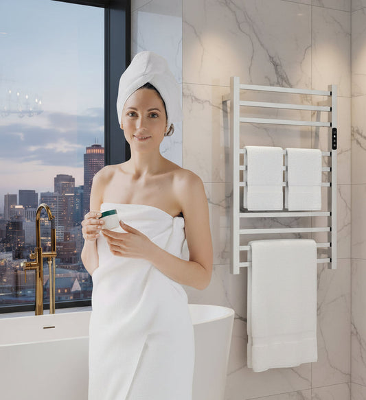 Dluxe Ave. Towel Warmer/304 Stainless Steel /Touch Screen Timer Hard Wired/Plug-in (Compact Design)