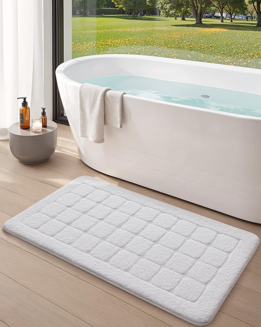 Dluxe Ave. Soft Bathroom Runner for Bathtub/  ( White) 3'6" x 2'