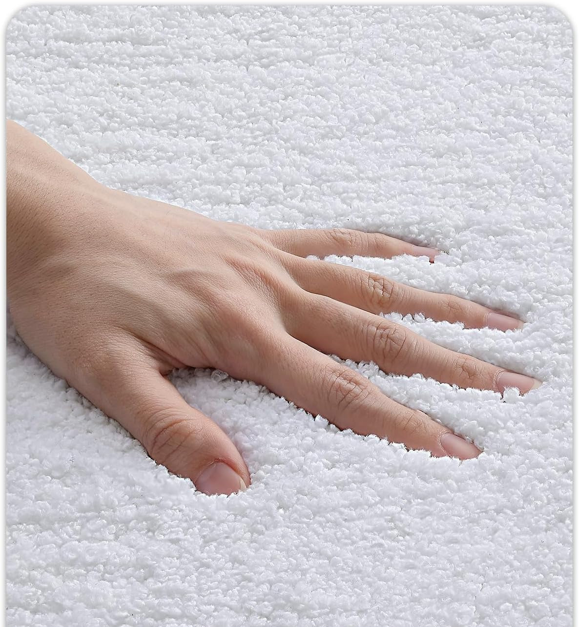 Dluxe Ave. Soft Bathroom Runner for Bathtub/ Non Slip Large Absorbent ( White) 3'6" x 2' (Rectangular)