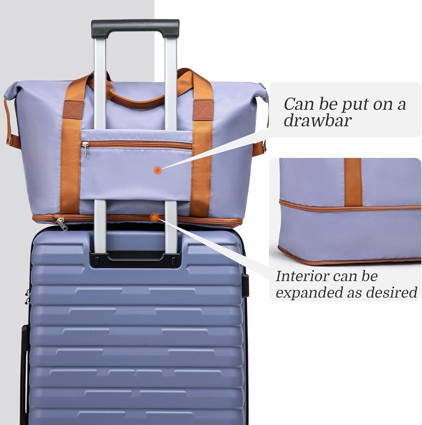 Dluxe Ave. Luggage Sets 4 Pcs/ Spinning Wheels/ PP Hard Case/ TSA Lock/ SlateBlue