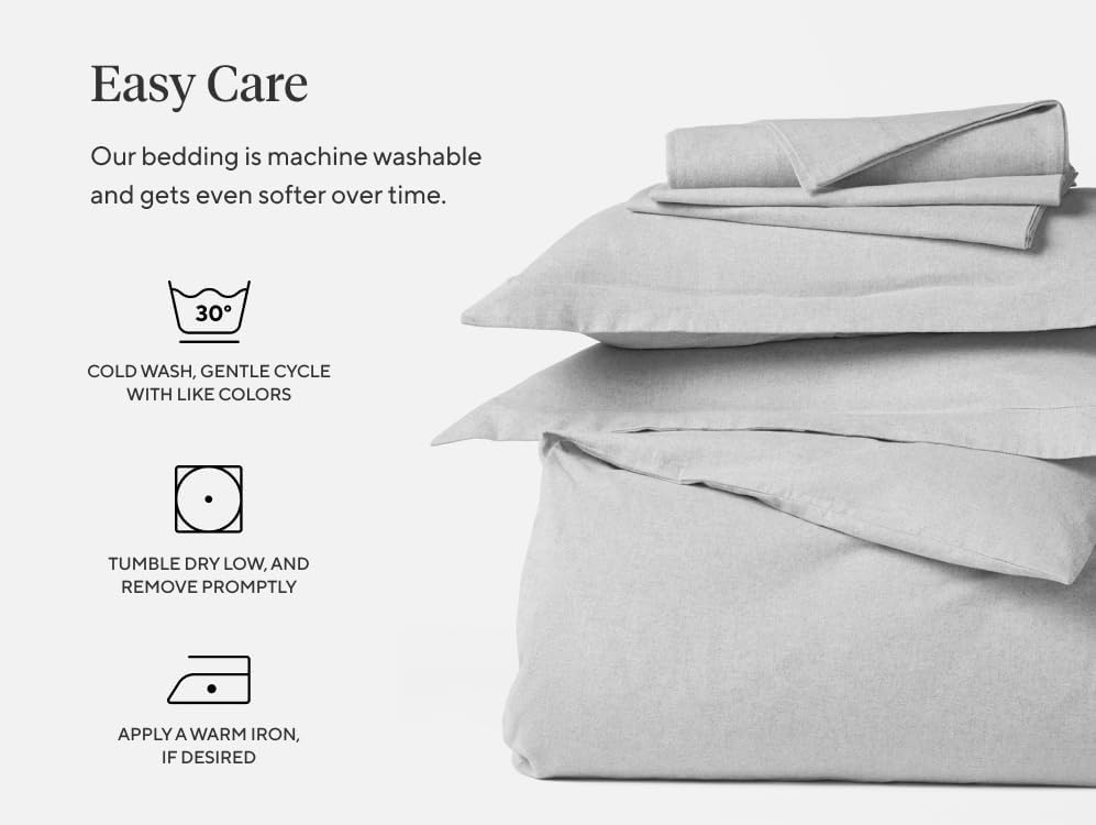 Dluxe Ave. ( FULL) 4 Pcs Coyuchi Organic Crinkled Percale Sheet Set, Undyed (Full)