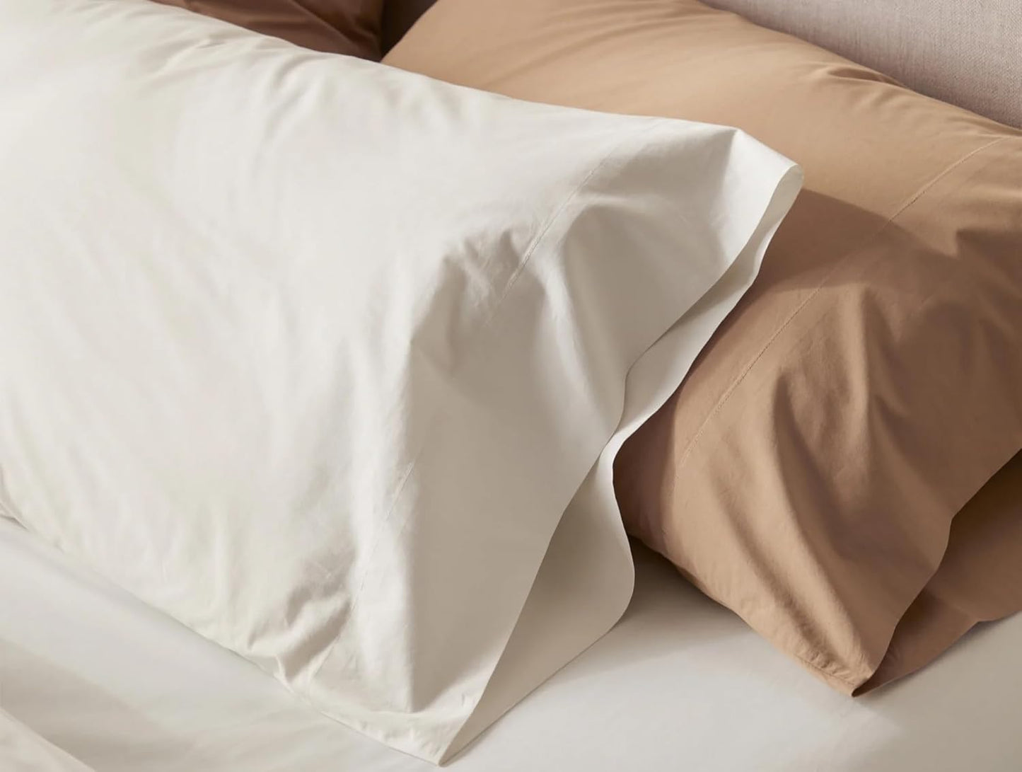 Dluxe Ave. ( FULL) 4 Pcs Coyuchi Organic Crinkled Percale Sheet Set, Undyed (Full)