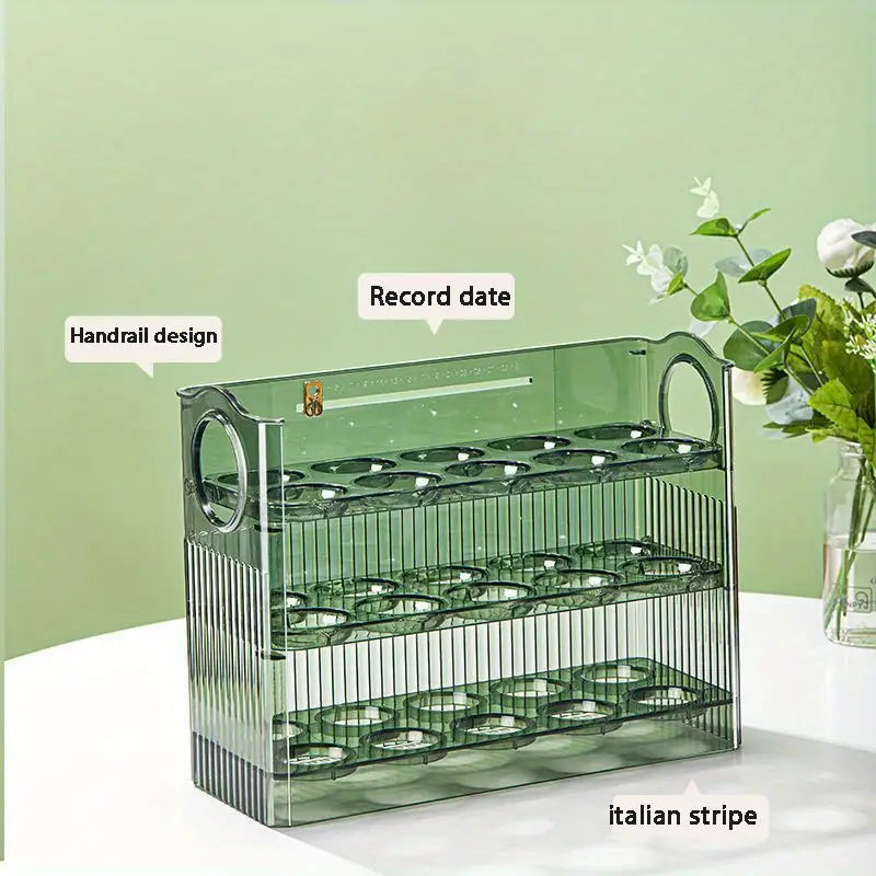 Dluxe Ave. 3-Tier Striped Egg Storage Rack for Refrigerator