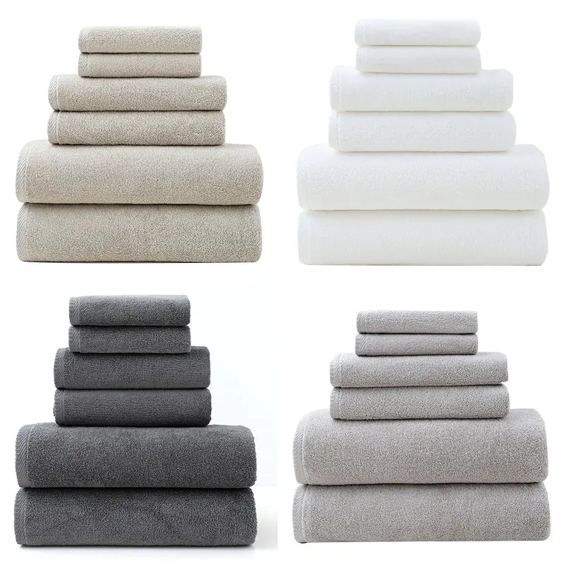 Dluxe Ave. Cotton Towel Set for Adults - 6 Pieces,