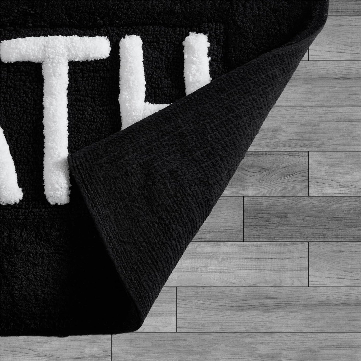 Dluxe Ave. Soft Cotton Bath Mat, Bathroom Decor Measures 21"x34"  (Black)