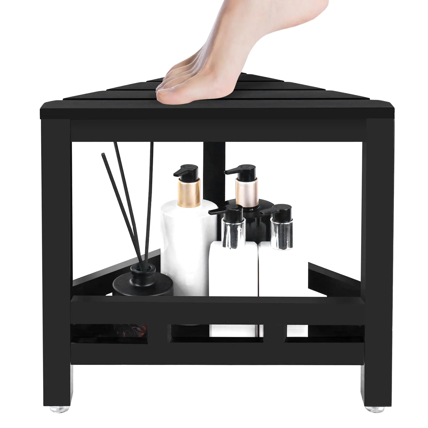 Dluxe Ave.  13.5 in Corner Shower Stool (Black)
