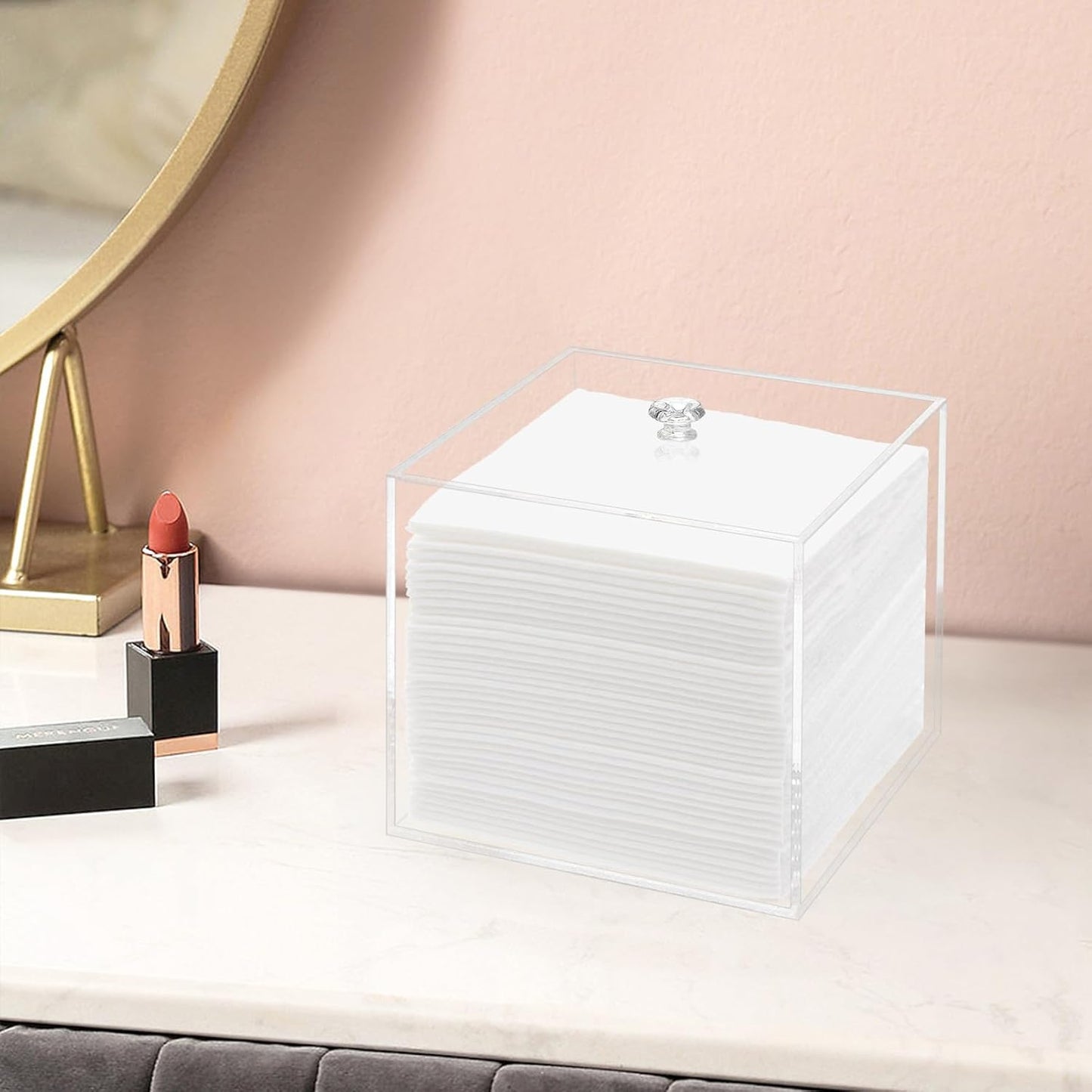 Dluxe Ave. DELIPPLY Disposable Face Towel Holder Facial Towelettes Container Box Acrylic Box for Facial Towels Clear