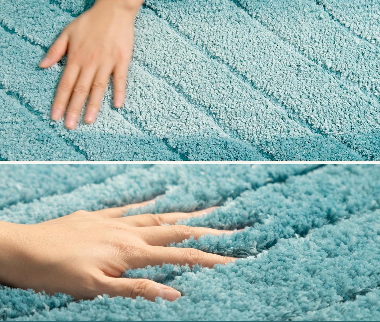 Dluxe Ave. Luxury Bathroom Rug Mat, Plush Fluffy Microfiber, Extra Soft and Absorbent, Bathroom Runner Carpet, Non-Slip, Large 24x47 (Teal)
