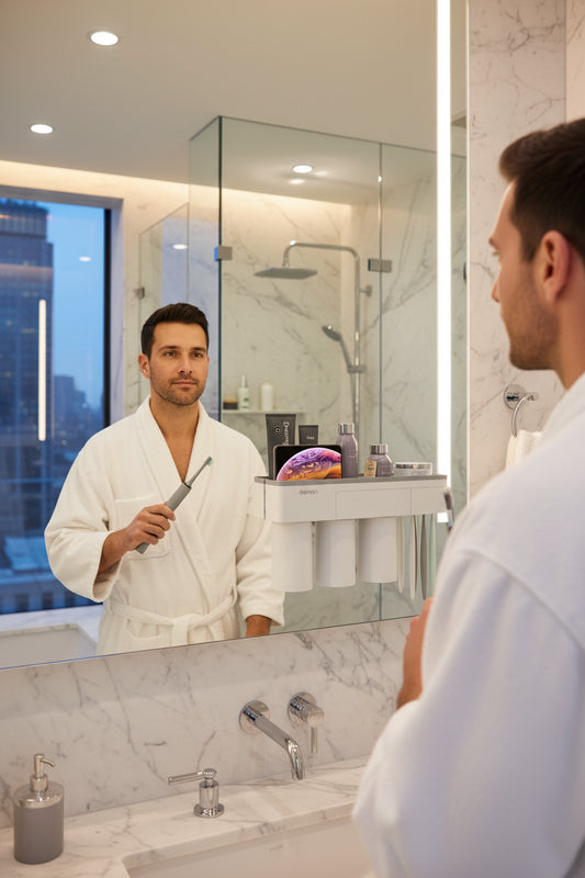 Dluxe Ave. Magnetic Toothbrush Holder Set with Mouthwash Cups