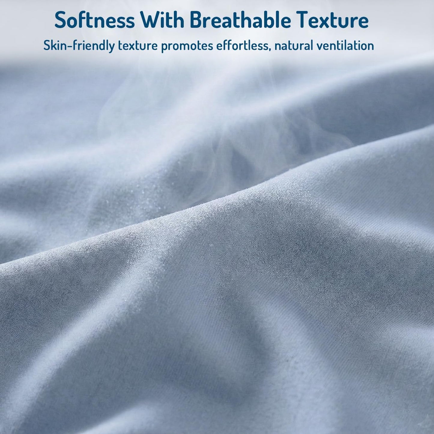 Dluxe Ave. ( KING ) 4 Pcs Cooling Sheet Set,  Deep Pocket,  Light Blue