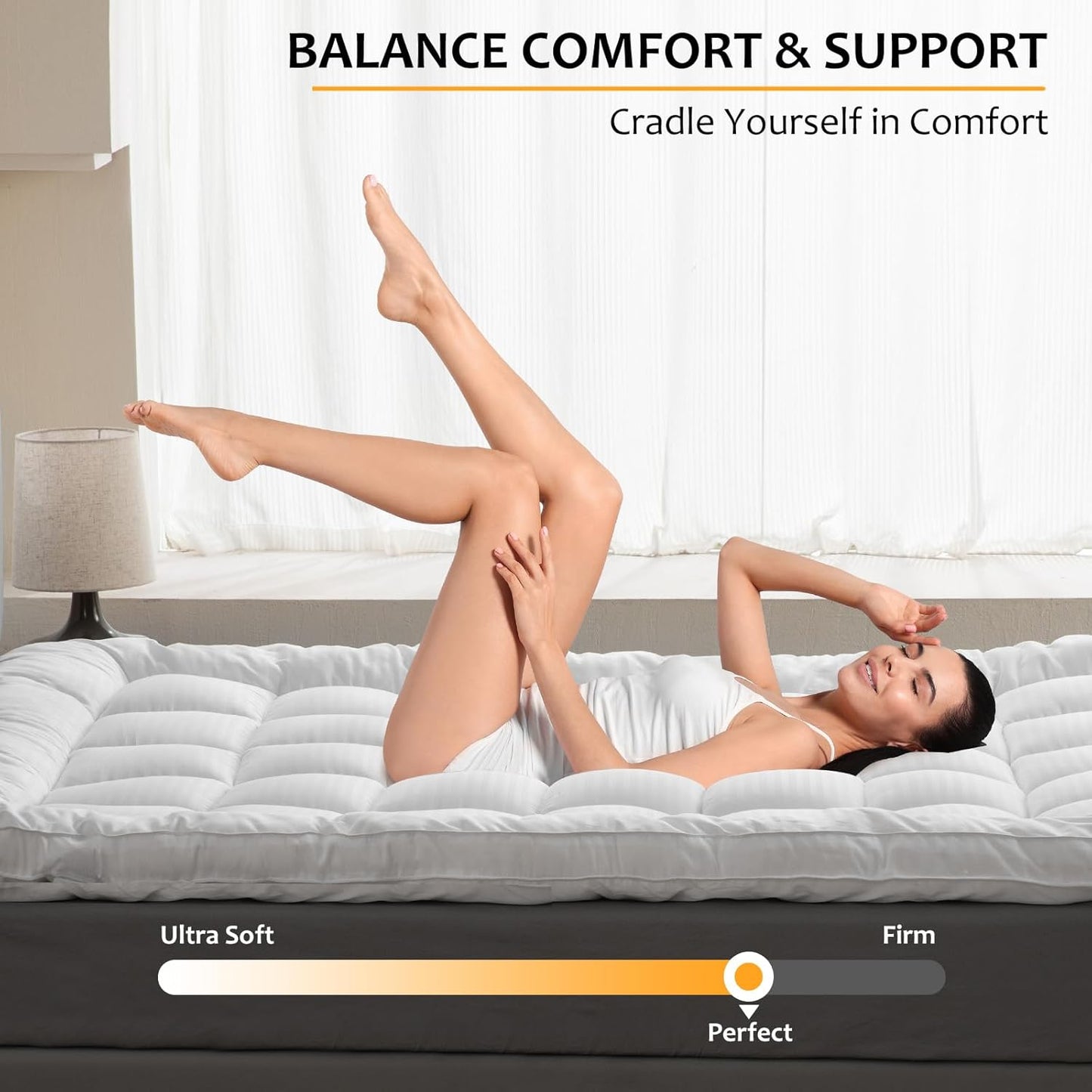 Dluxe Ave. ( FULL ) 5 Inch Goose/Duck Feather, 100% Cotton, Hotel Collection Mattress Topper 54x75 in
