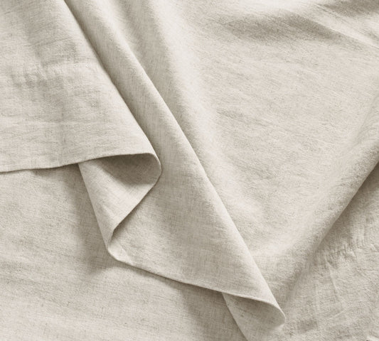 Dluxe Ave. ( QUEEN )  European Flax Linen Sheets Set - 4 PC Deep Pocket,  Oat