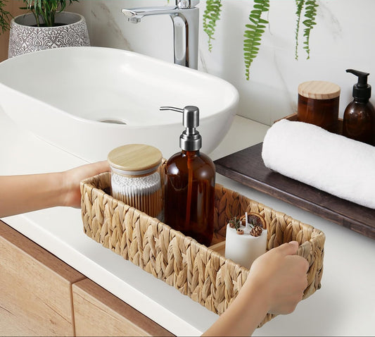 Dluxe Ave. Wicker Storage Baskets with Handles/ Small 2 Pack