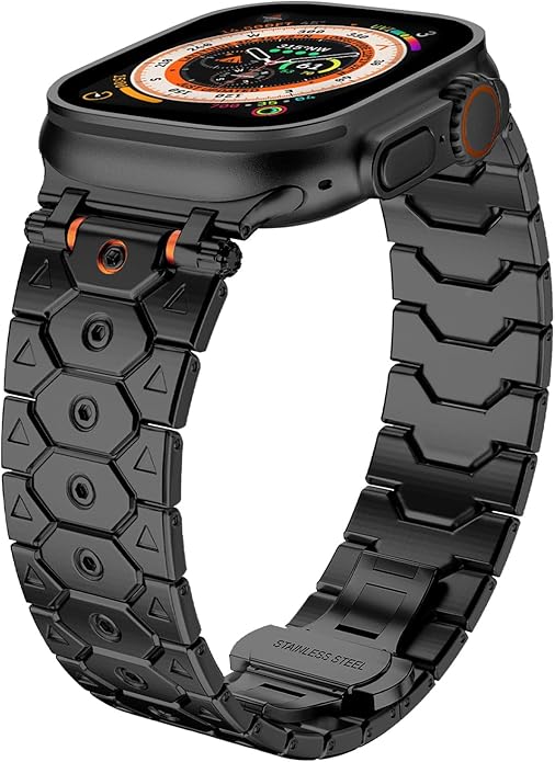 Dluxe Ave. Drevoon Metal Band Compatible with Apple Watch Band for Men 49mm 45mm 44mm 42mm 41mm 40mm 38mm Octagonal Structure Titan Stainless Steel Strap for iWatch Bands Ultra 2 SE Series 9 8 7 6 5 4 3 2 1