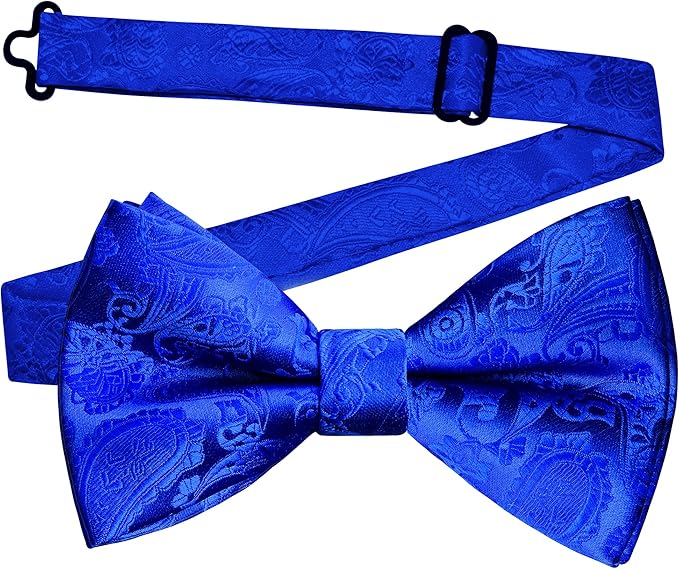 Dluxe Ave. Mens Bowtie Pocket Square & Cufflink Set/ Royal Blue