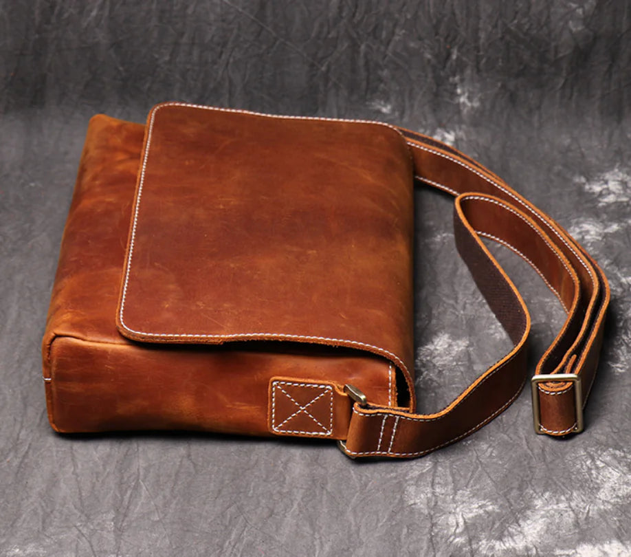 Dluxe Ave. Vintage Handmade Leather Crossbody Bag